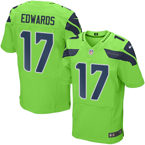 Men's Elite Braylon Edwards Nike Jersey Green - #17 Rush NFL Seattle Seahawks